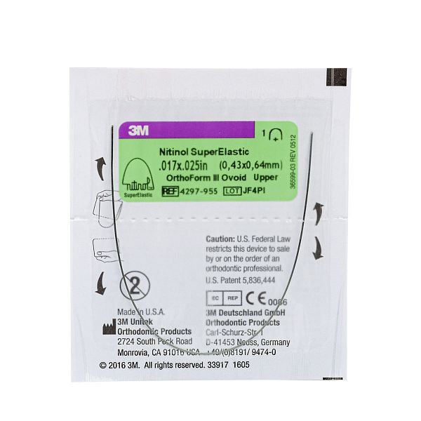 Дуга нитиноловая Unitek Super Elastic .019x.025 НЧ  ФIII 3М